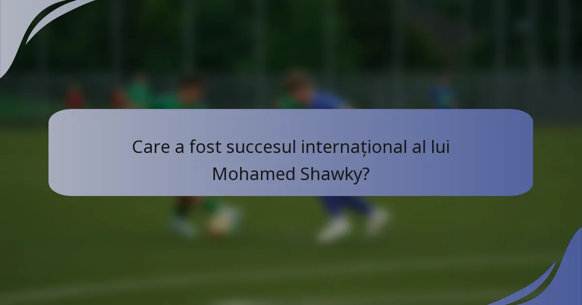 Care a fost succesul internațional al lui Mohamed Shawky?