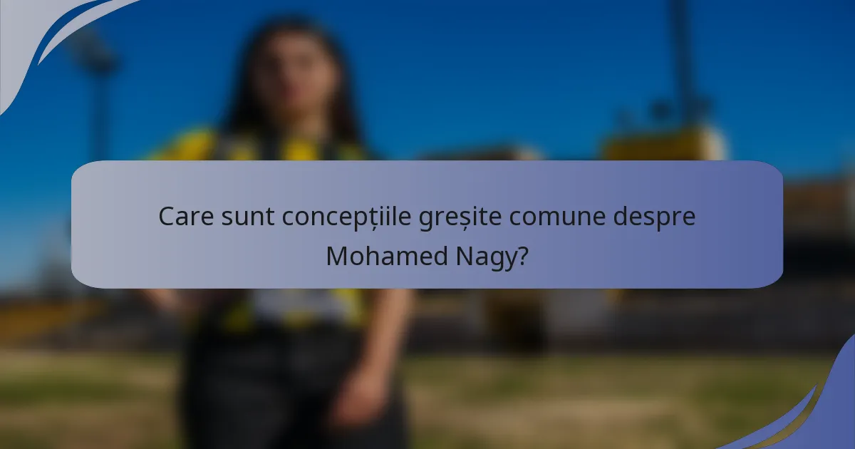 Care sunt concepțiile greșite comune despre Mohamed Nagy?