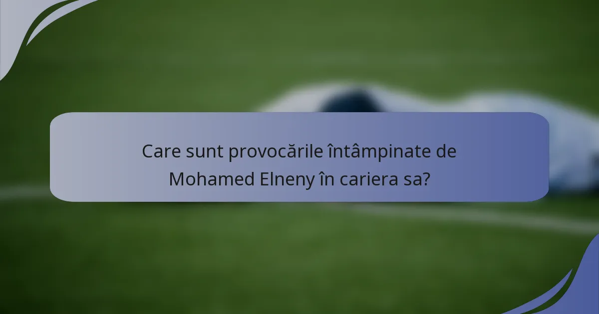 Care sunt provocările întâmpinate de Mohamed Elneny în cariera sa?