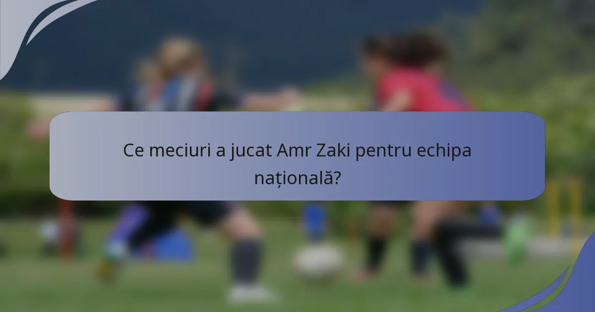 Ce meciuri a jucat Amr Zaki pentru echipa națională?