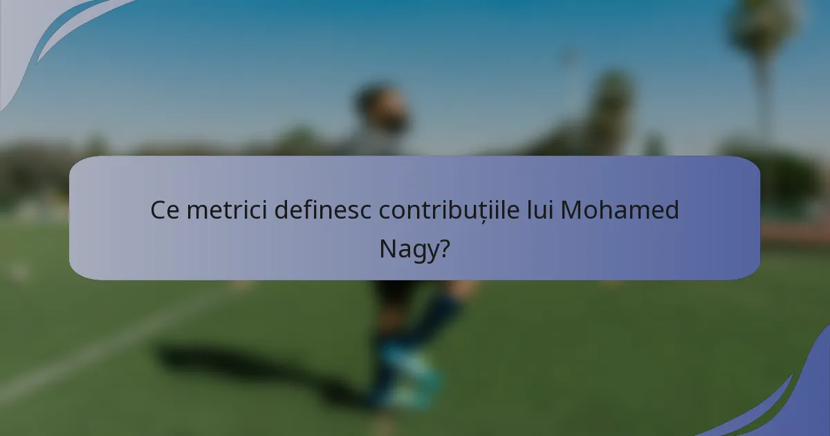 Ce metrici definesc contribuțiile lui Mohamed Nagy?
