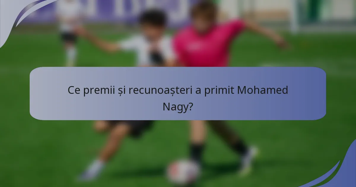 Ce premii și recunoașteri a primit Mohamed Nagy?